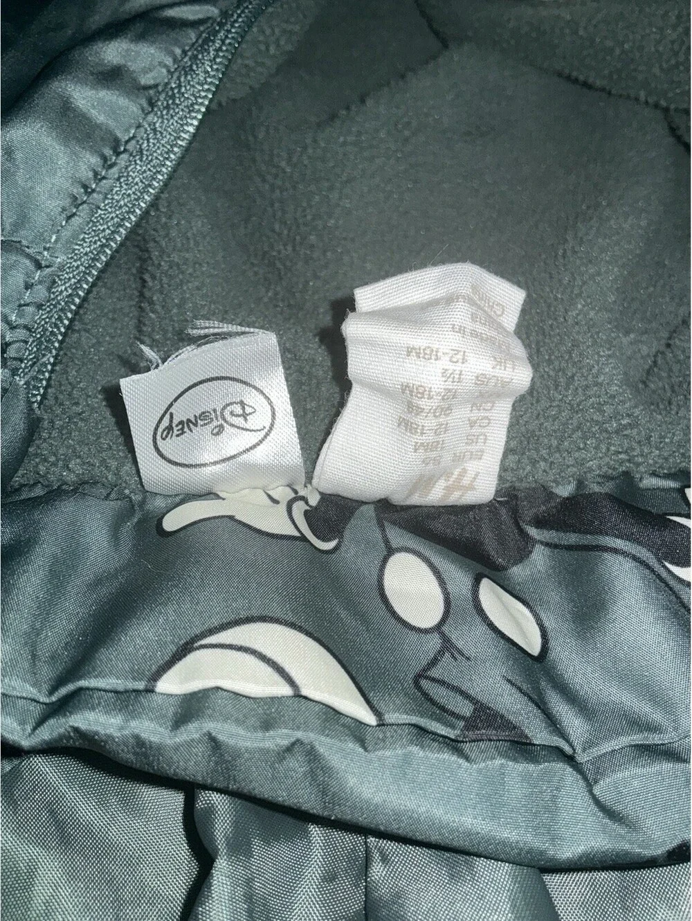 Disney H & M Donald Mickey Hooded Windbreaker Jacket Removable Hood Sz 12/18 M